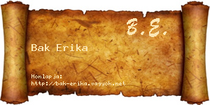 Bak Erika névjegykártya